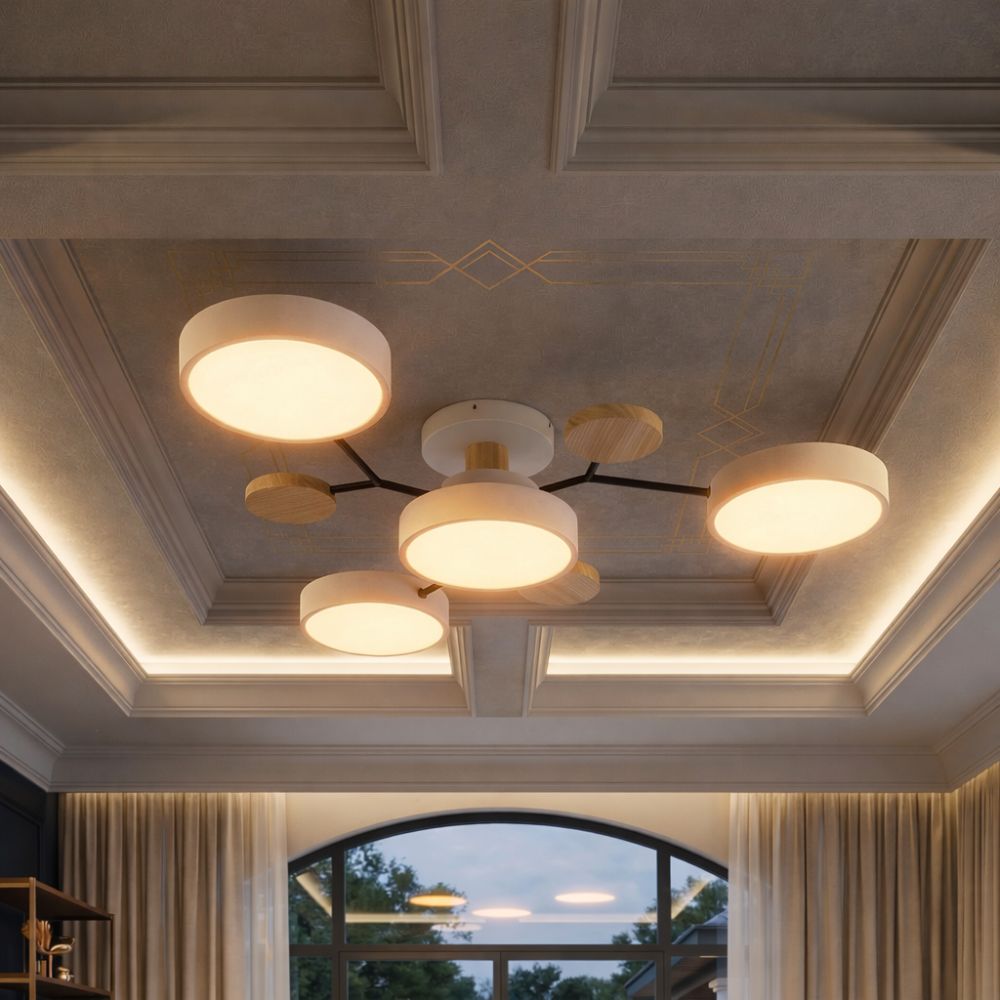 Smukła lampa sufitowa z ręcznie wykończonymi detalami – nowoczesny design