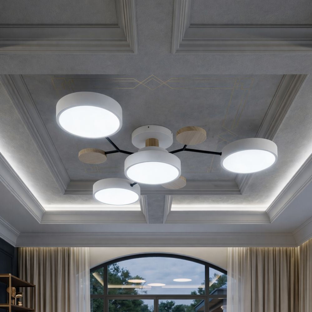 Smukła lampa sufitowa z ręcznie wykończonymi detalami – nowoczesny design