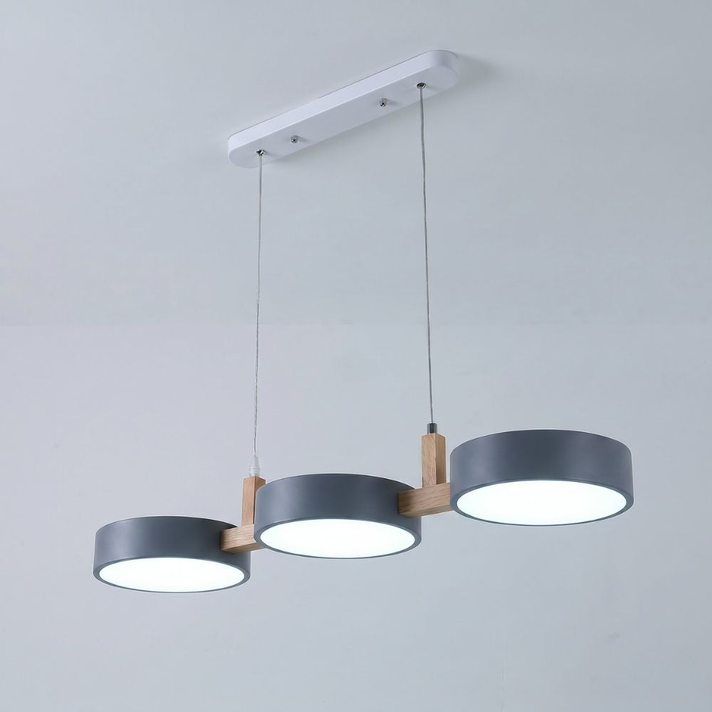 Nowoczesna drewniana lampa wisząca LED 3-punktowa