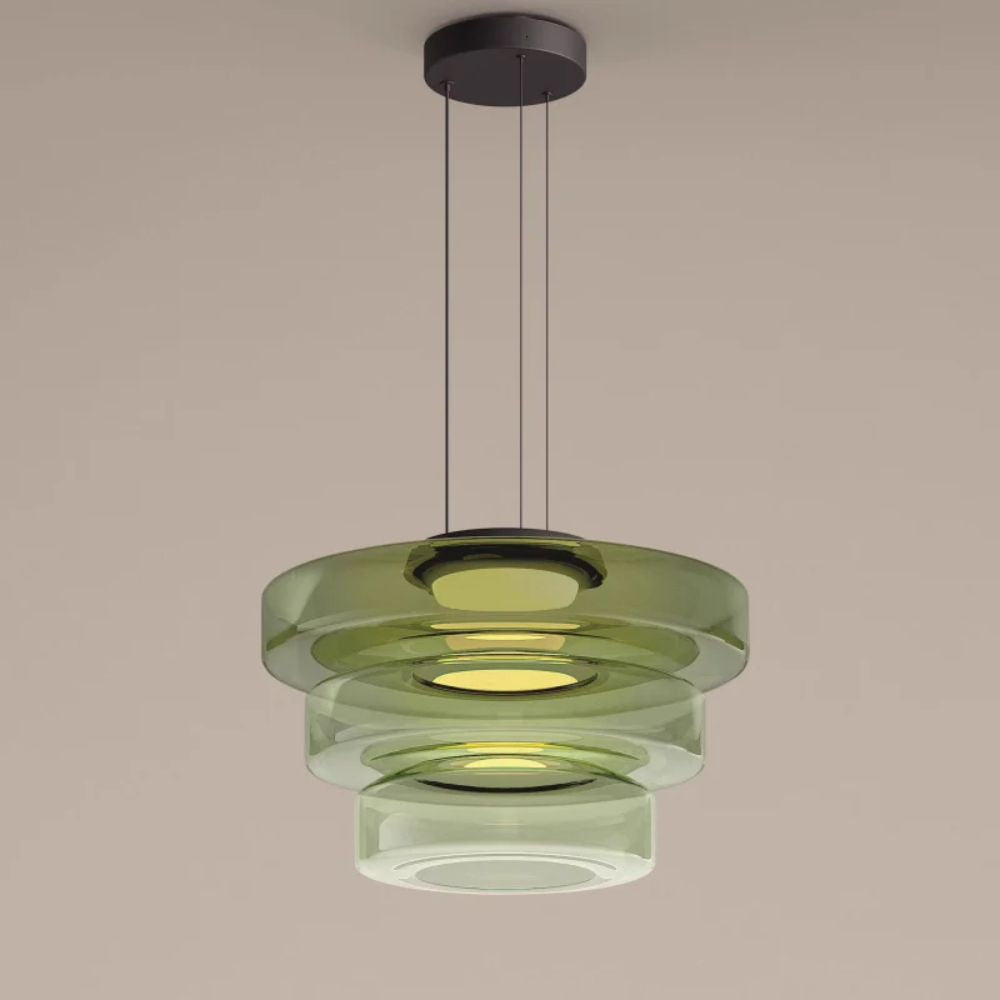 Nowoczesna warstwowa lampa wisząca szklana