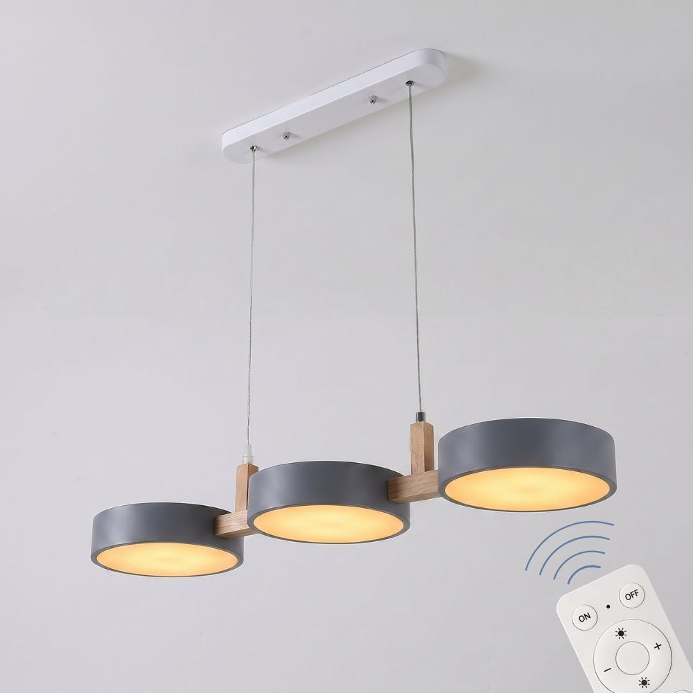 Nowoczesna drewniana lampa wisząca LED 3-punktowa