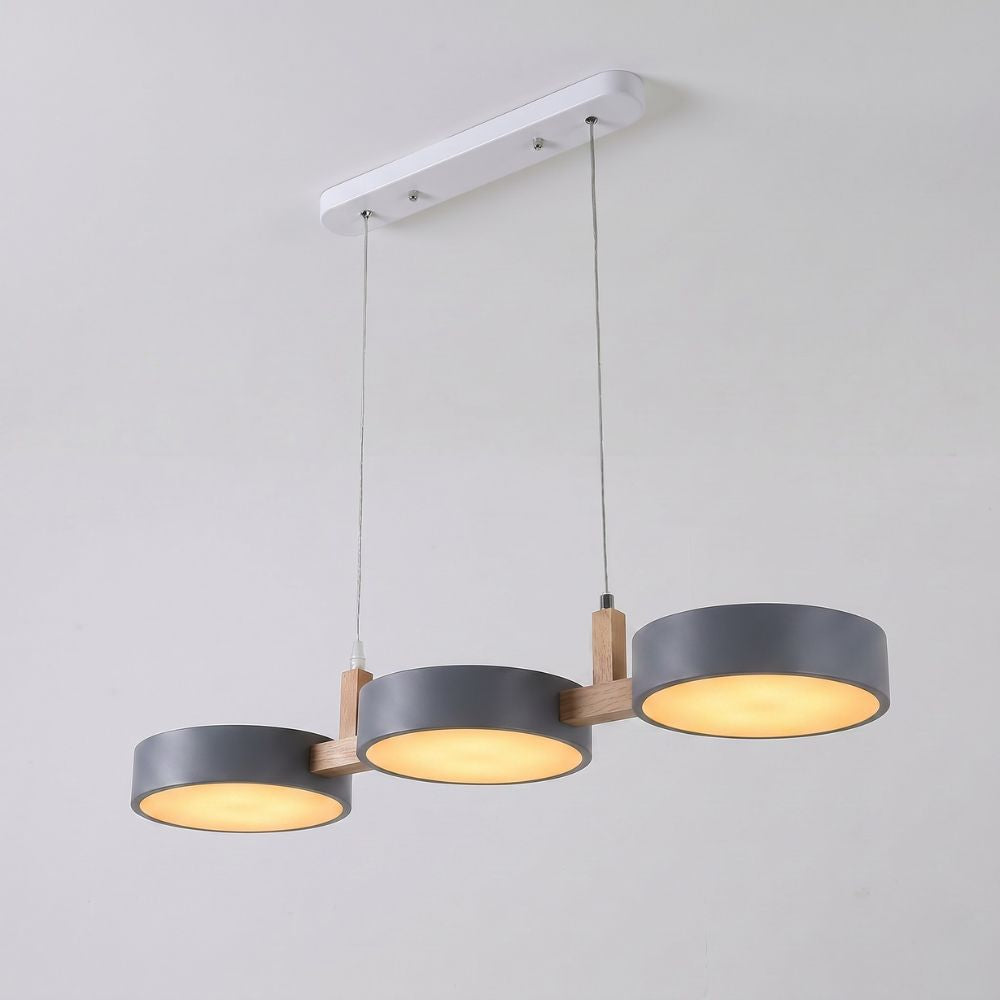 Nowoczesna drewniana lampa wisząca LED 3-punktowa