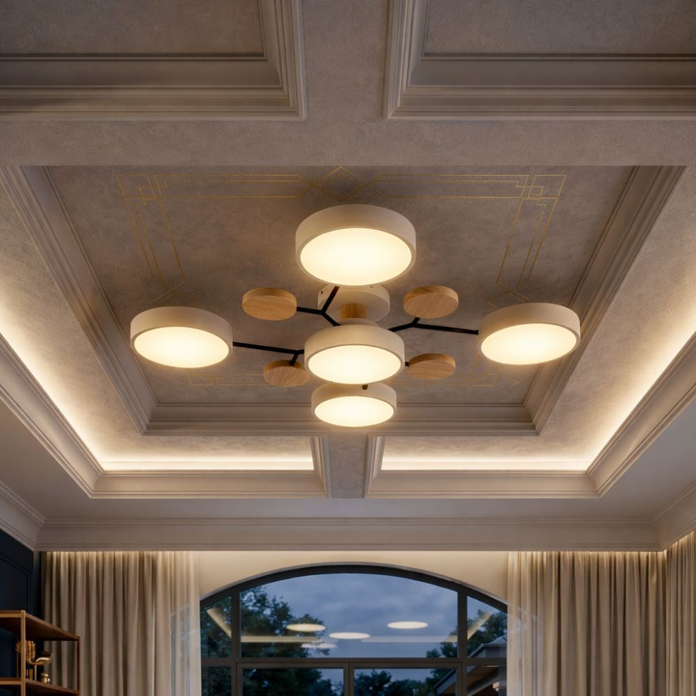 Smukła lampa sufitowa z ręcznie wykończonymi detalami – nowoczesny design