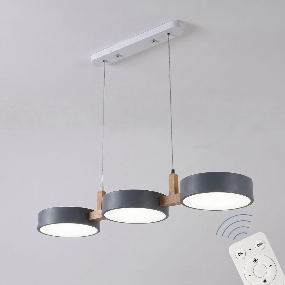 Nowoczesna drewniana lampa wisząca LED 3-punktowa