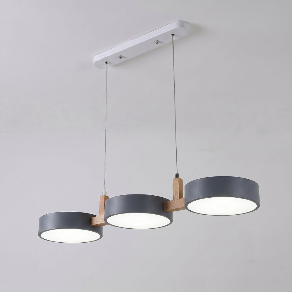 Nowoczesna drewniana lampa wisząca LED 3-punktowa