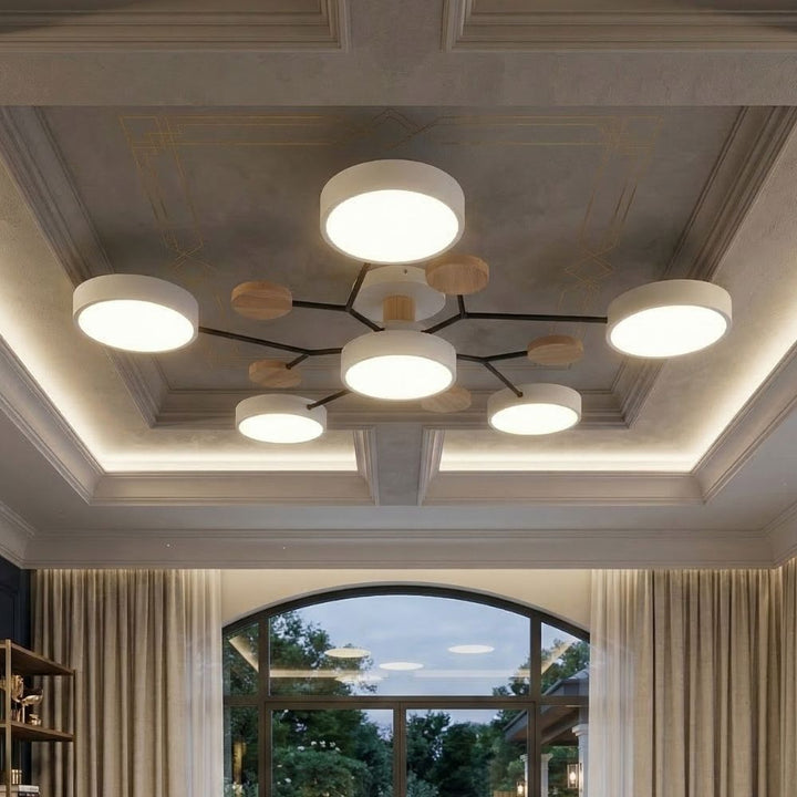 Smukła lampa sufitowa z ręcznie wykończonymi detalami – nowoczesny design