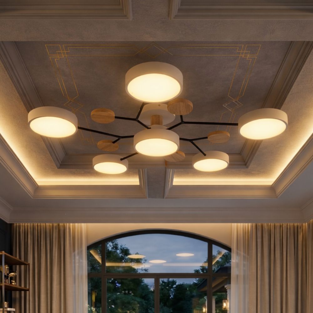 Smukła lampa sufitowa z ręcznie wykończonymi detalami – nowoczesny design