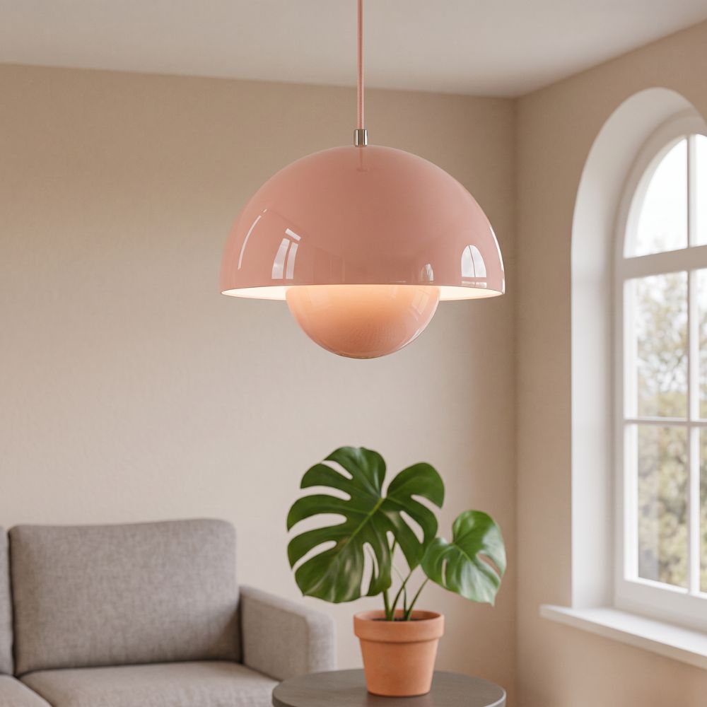 Nowoczesna kolorowa lampa wisząca z kopułą
