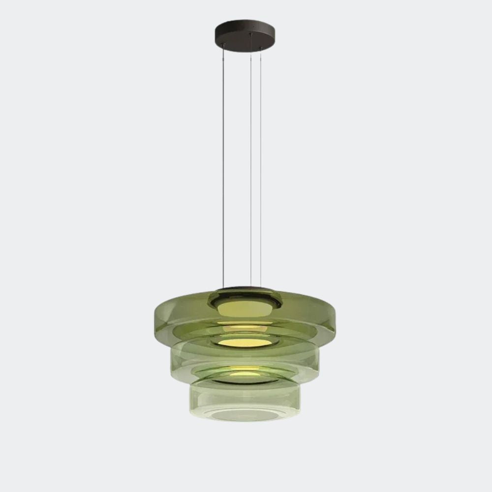 Nowoczesna warstwowa lampa wisząca szklana