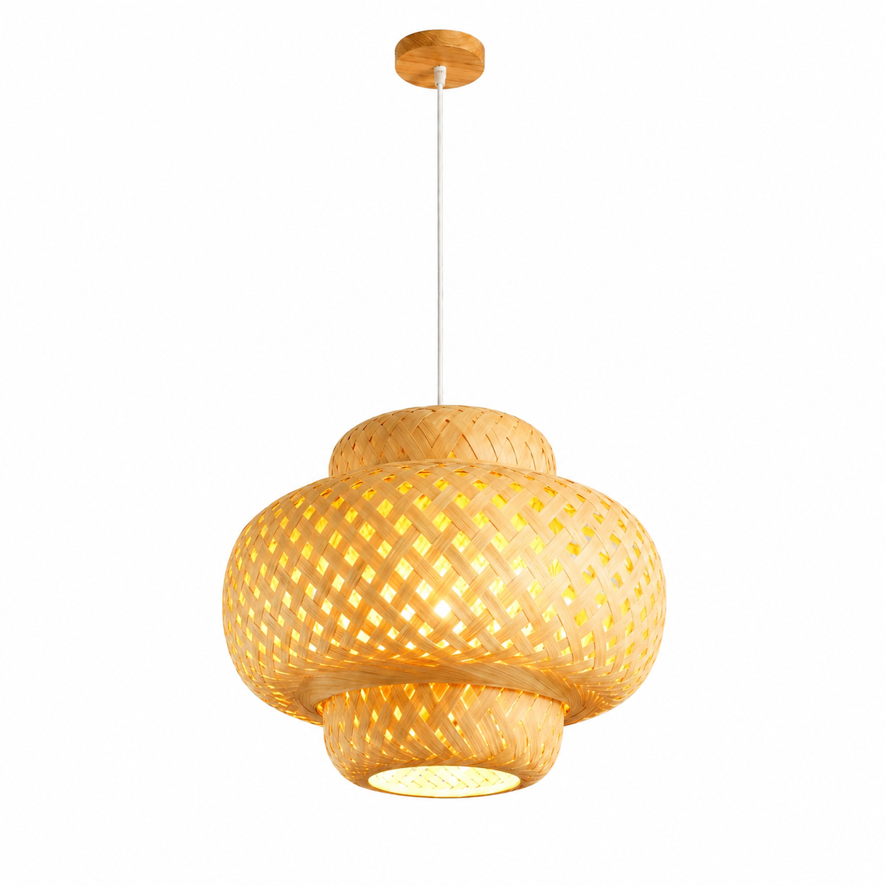 Ręcznie tkana bambusowa lampa wisząca – nowoczesna naturalna lampa sufitowa