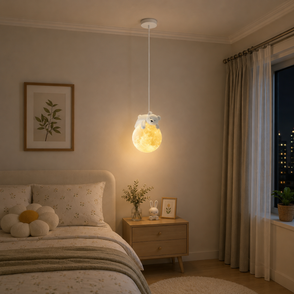 Fantazyjna przytulna lampa wisząca z podświetleniem