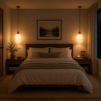 Minimalistyczna lampa wisząca o delikatnym blasku