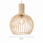 Elegancka drewniana lampa wisząca z listwami