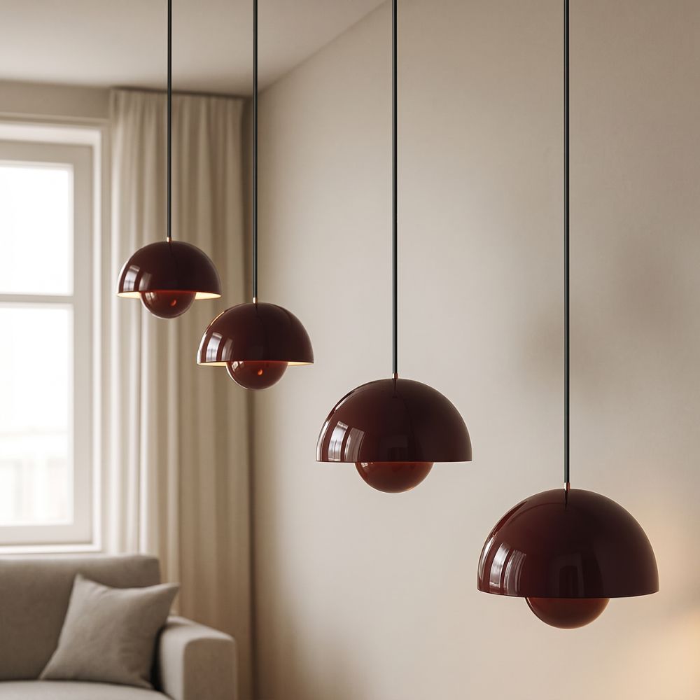 Nowoczesna kolorowa lampa wisząca z kopułą