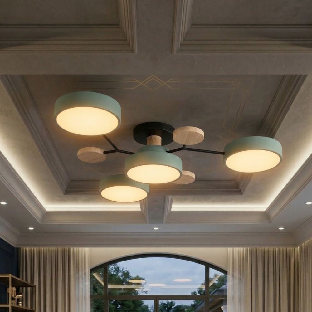 Smukła lampa sufitowa z ręcznie wykończonymi detalami – nowoczesny design