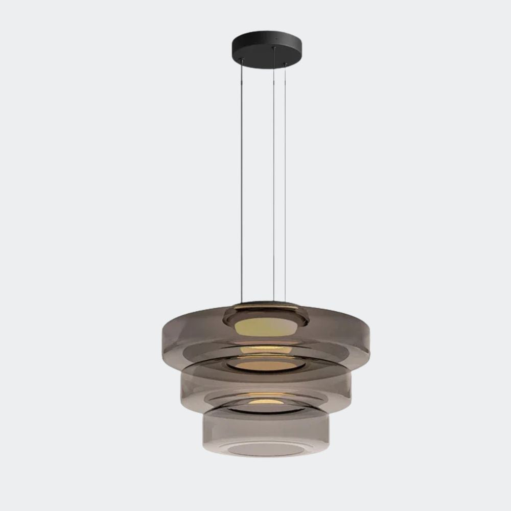 Nowoczesna warstwowa lampa wisząca szklana