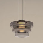 Nowoczesna warstwowa lampa wisząca szklana
