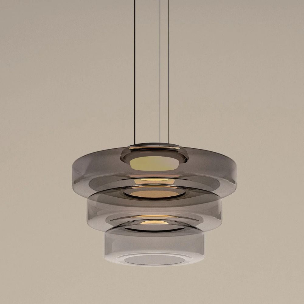 Nowoczesna warstwowa lampa wisząca szklana