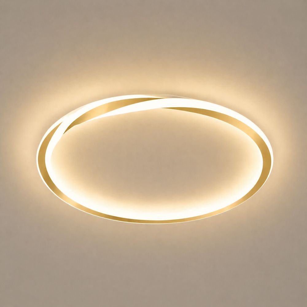 Nowoczesna Lampa Sufitowa LED w Kształcie Skręconego Pierścienia