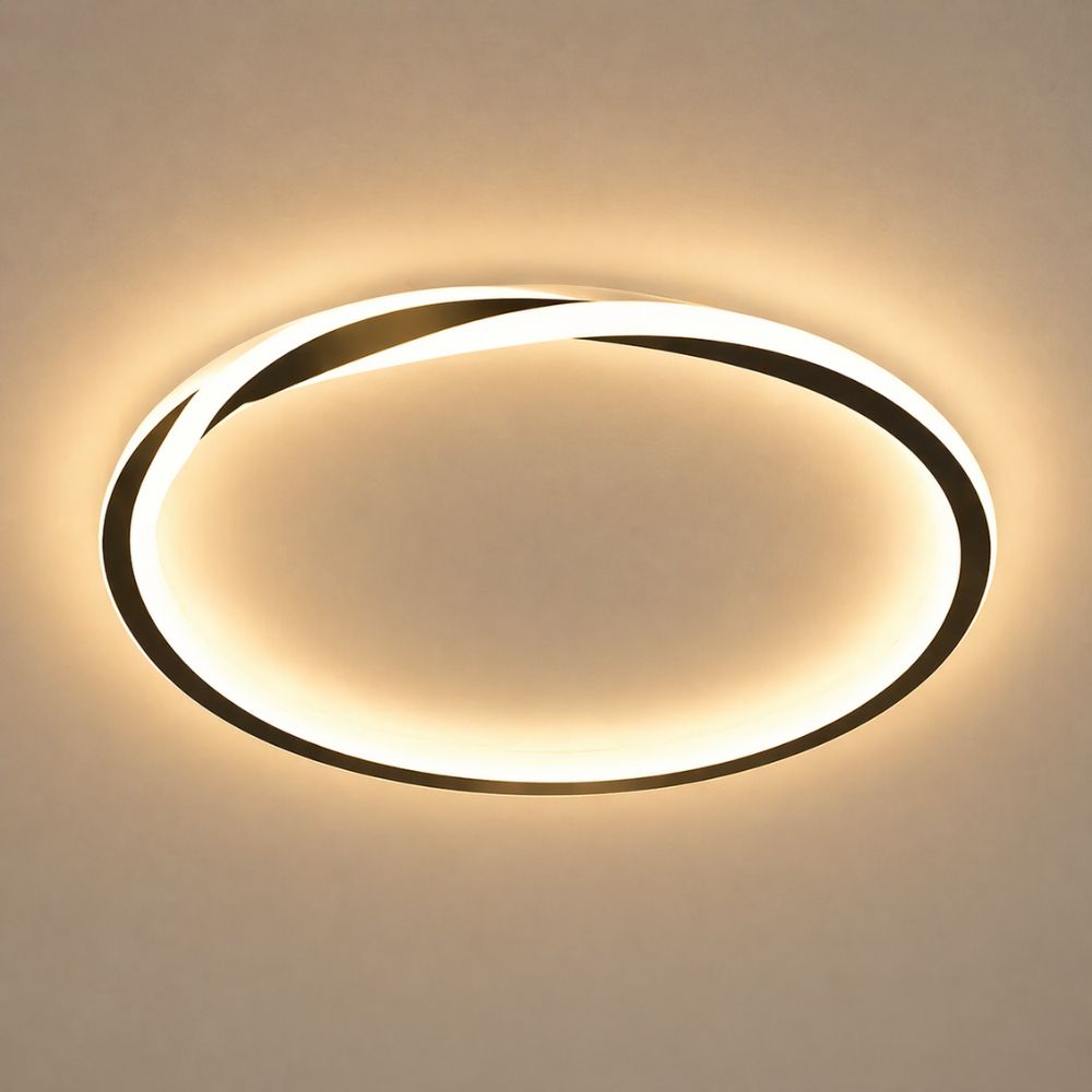 Nowoczesna Lampa Sufitowa LED w Kształcie Skręconego Pierścienia