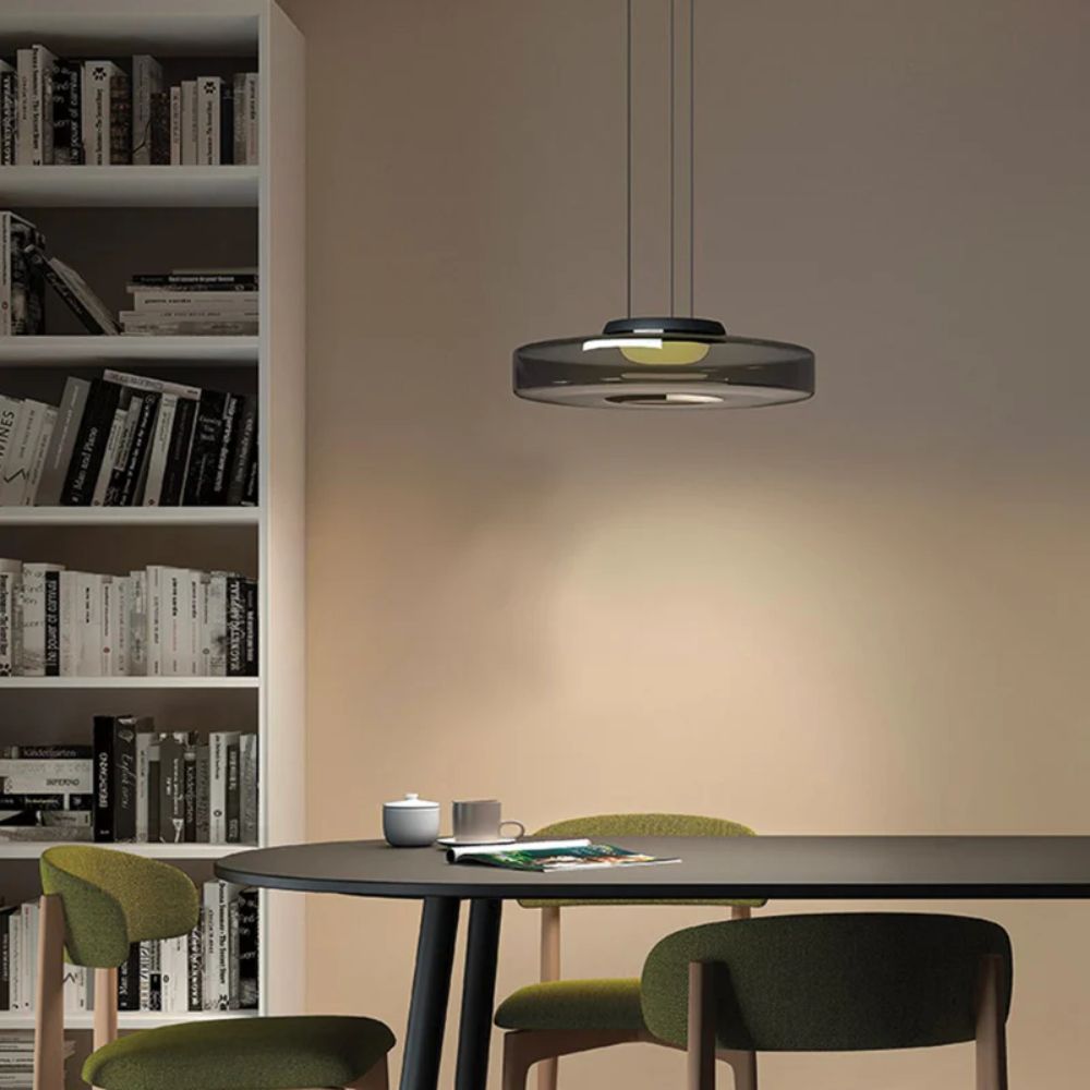 Nowoczesna warstwowa lampa wisząca szklana