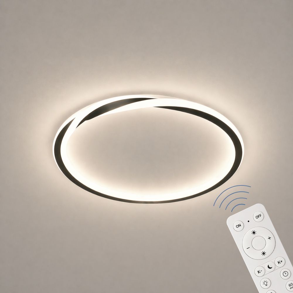 Nowoczesna Lampa Sufitowa LED w Kształcie Skręconego Pierścienia