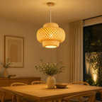Ręcznie tkana bambusowa lampa wisząca – nowoczesna naturalna lampa sufitowa