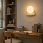 Nowoczesna minimalistyczna kinkietowa lampa kulista z przełącznikiem pociągowym