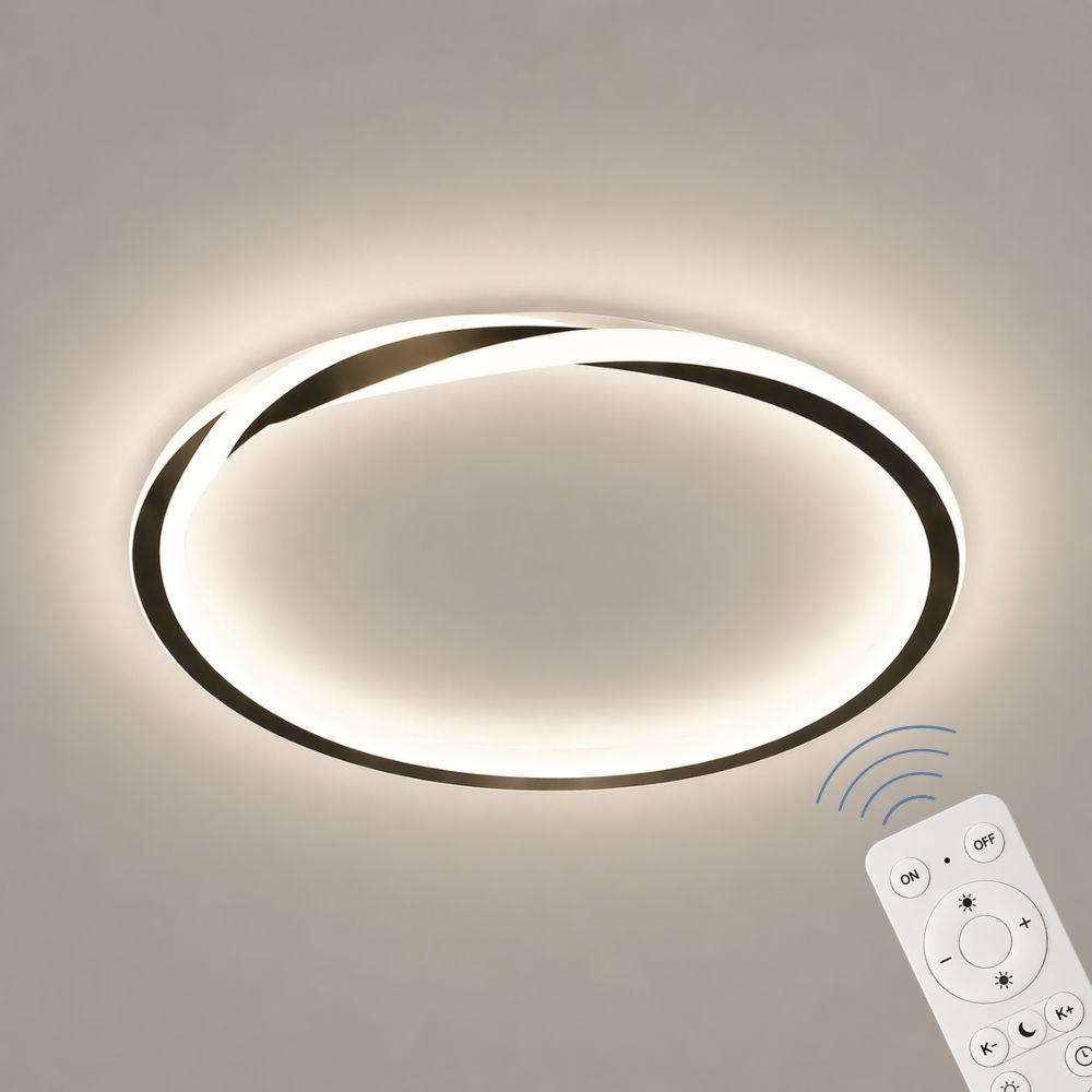 Nowoczesna Lampa Sufitowa LED w Kształcie Skręconego Pierścienia