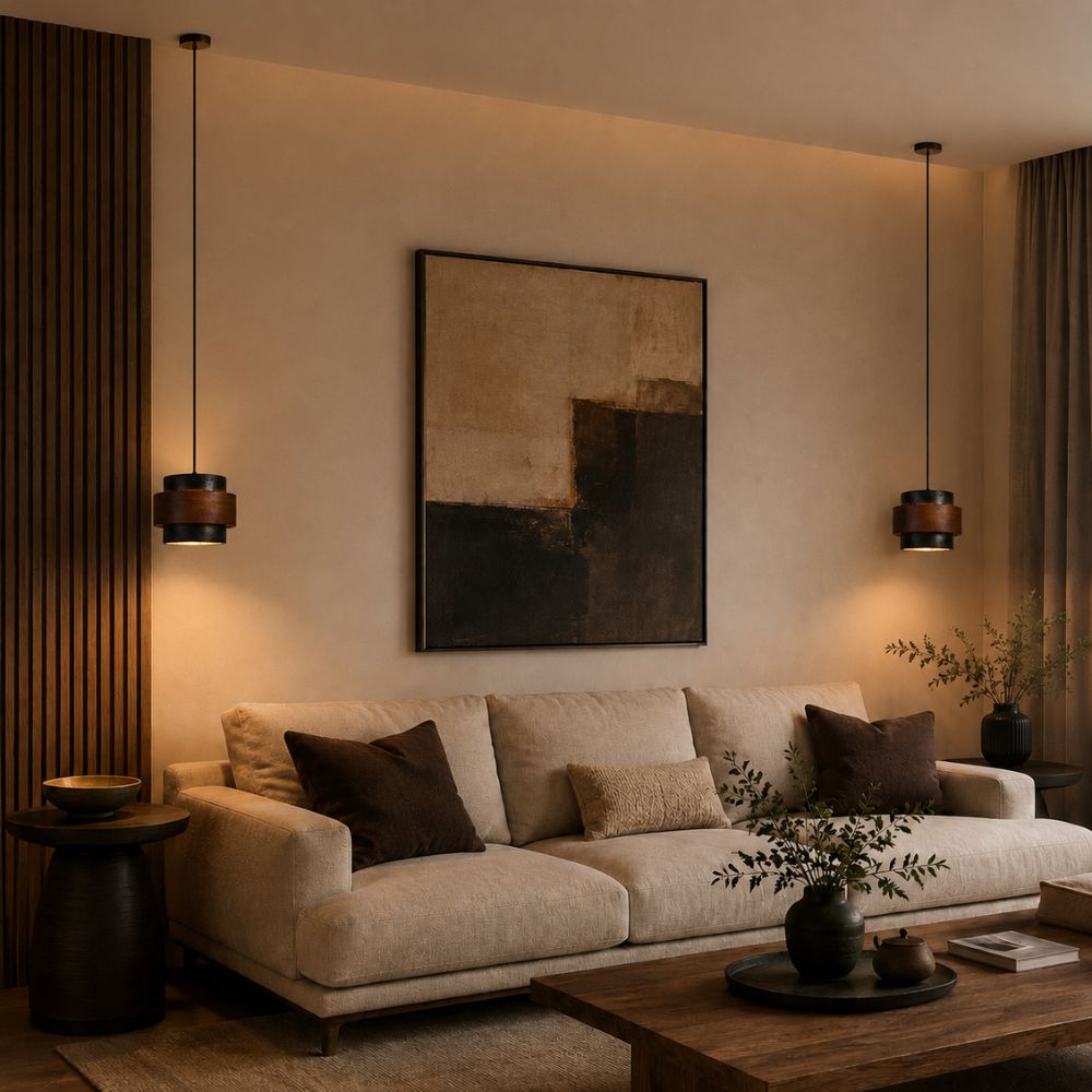 Lampa wisząca z prążkowanego szkła