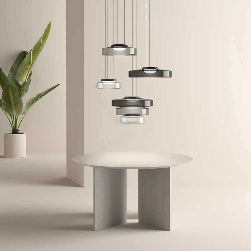 Nowoczesna warstwowa lampa wisząca szklana