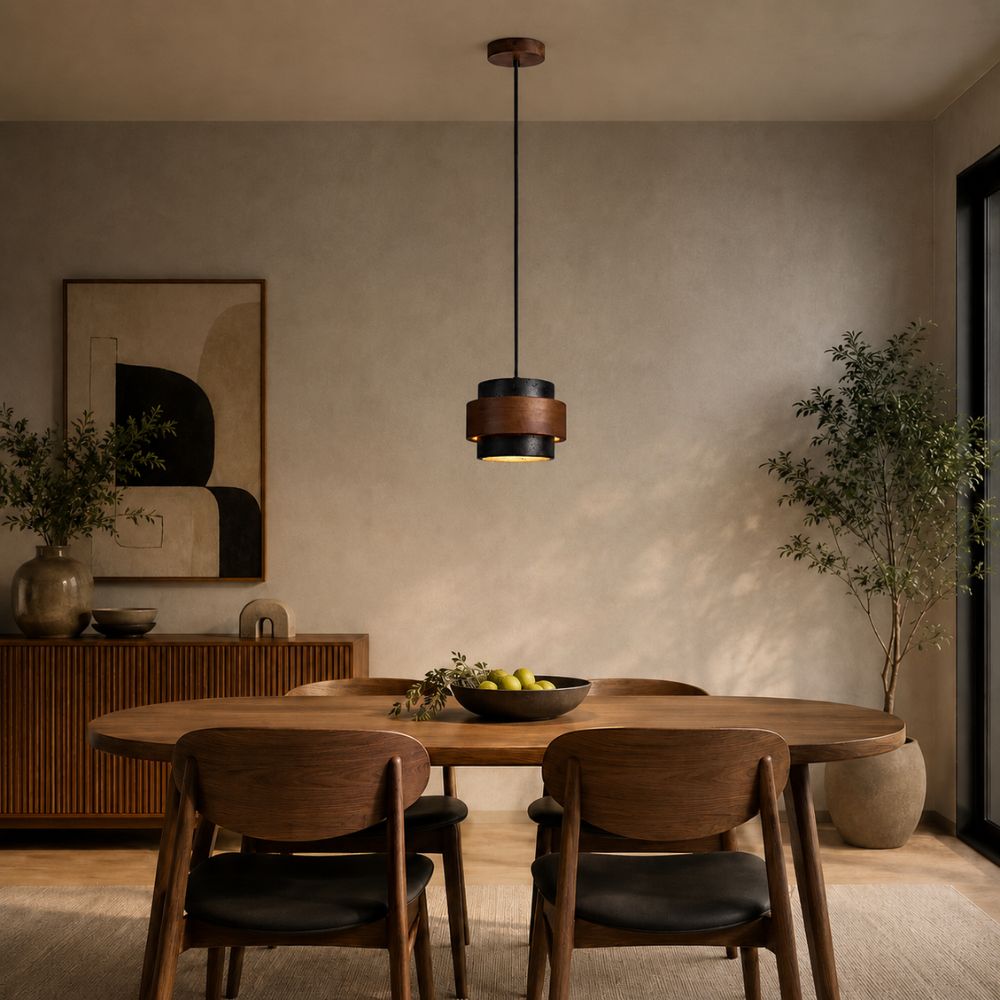 Lampa wisząca z prążkowanego szkła