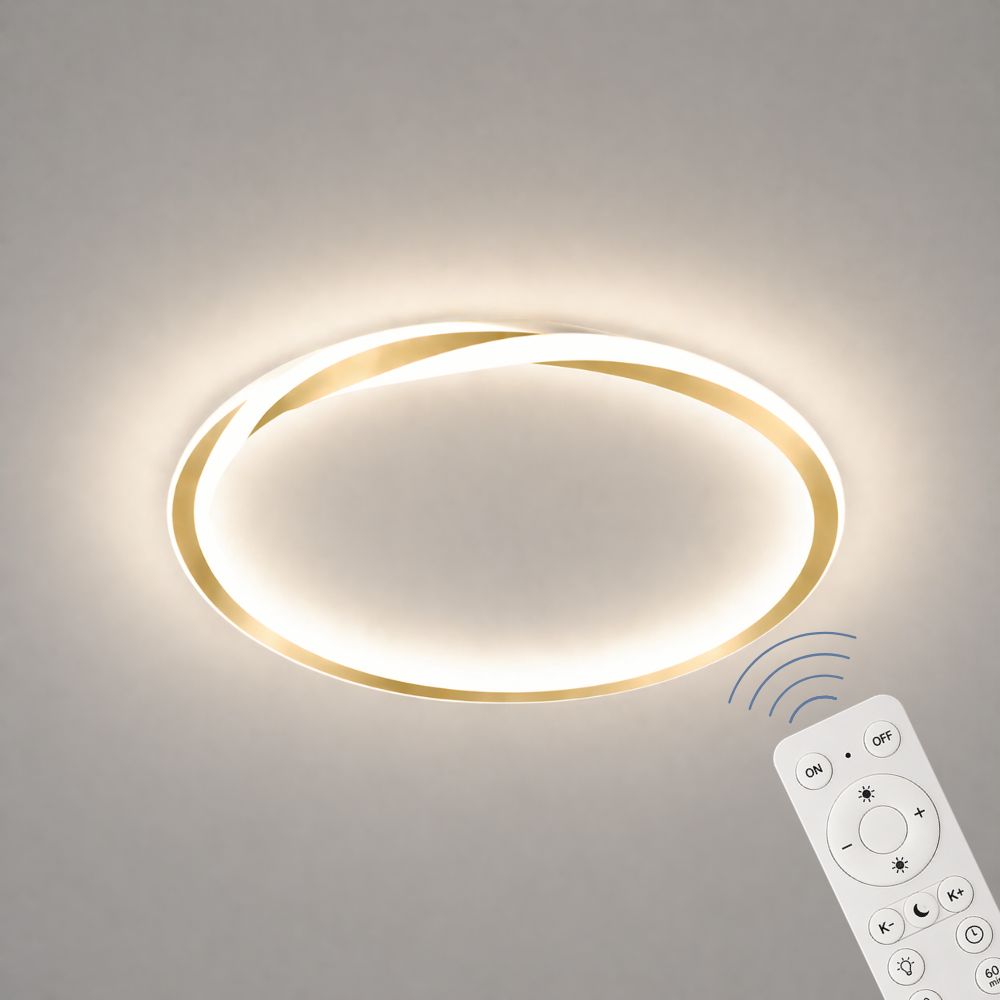 Nowoczesna Lampa Sufitowa LED w Kształcie Skręconego Pierścienia