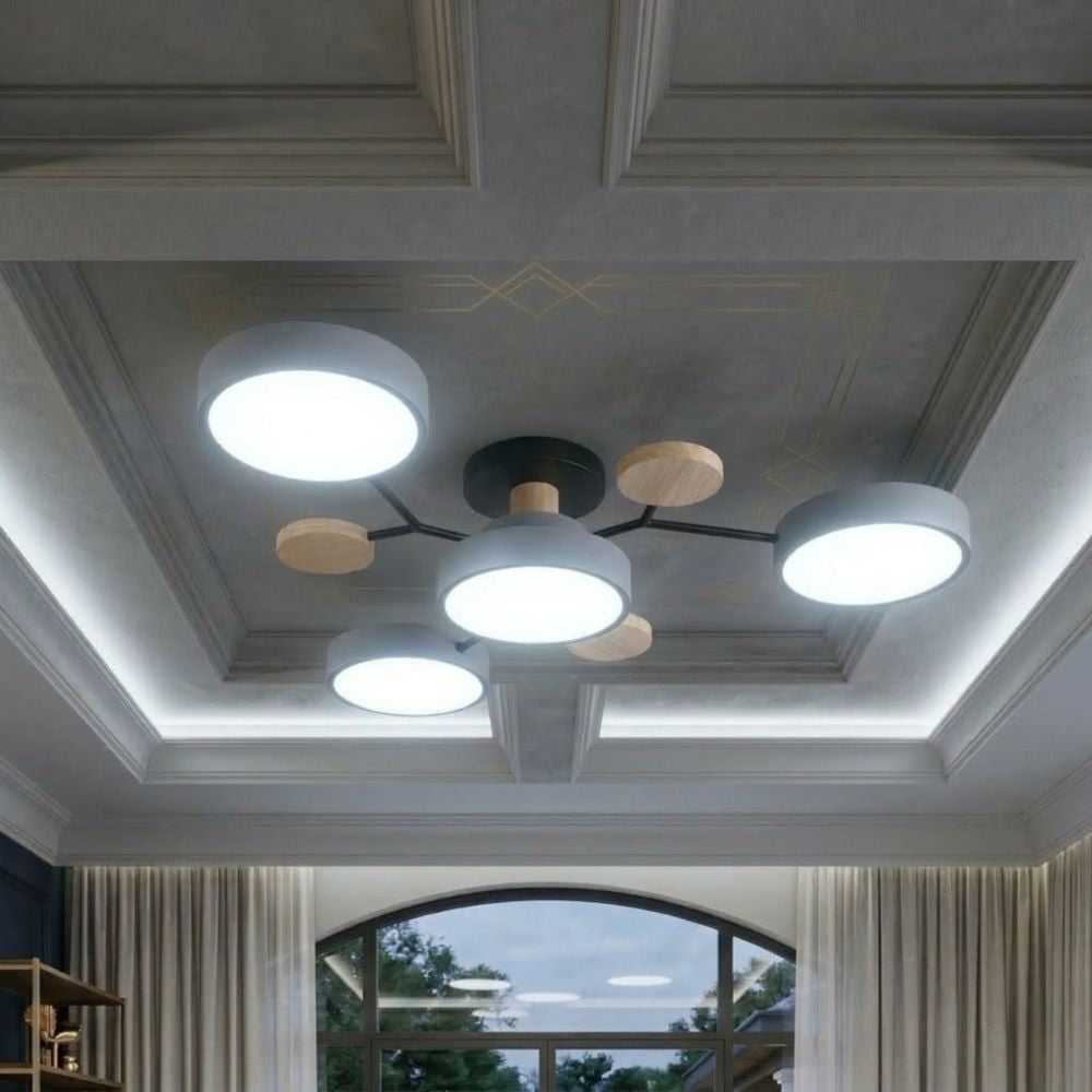 Smukła lampa sufitowa z ręcznie wykończonymi detalami – nowoczesny design