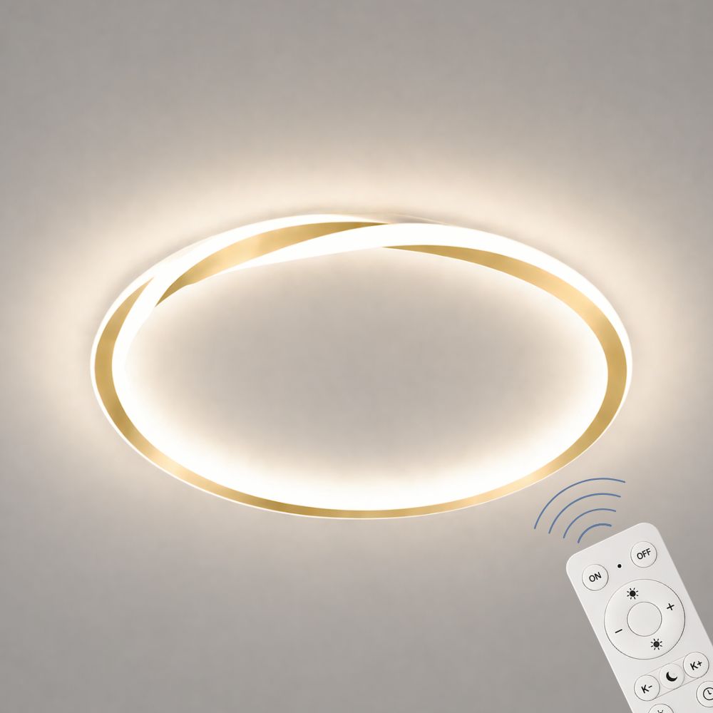Nowoczesna Lampa Sufitowa LED w Kształcie Skręconego Pierścienia