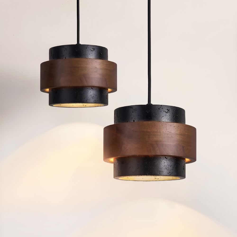 Lampa wisząca z prążkowanego szkła