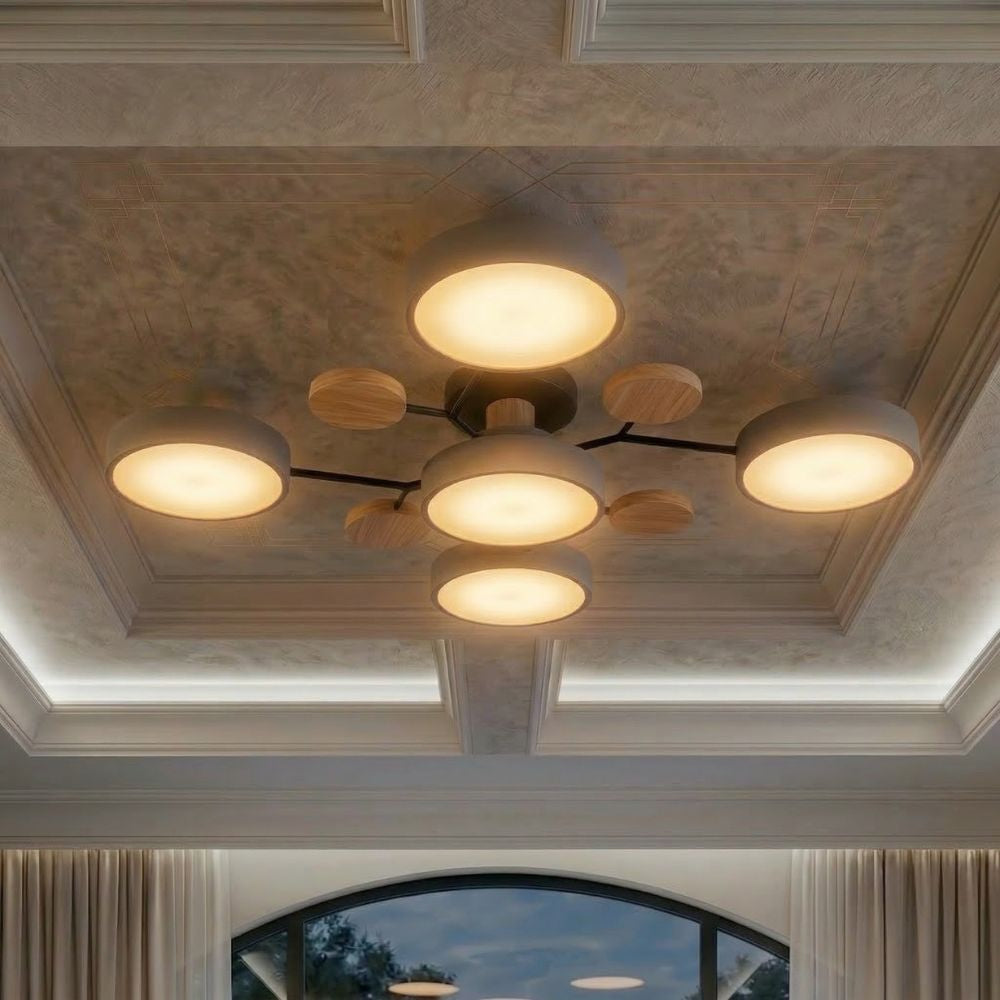 Smukła lampa sufitowa z ręcznie wykończonymi detalami – nowoczesny design