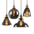 Lampa wisząca z dymionego szkła E27