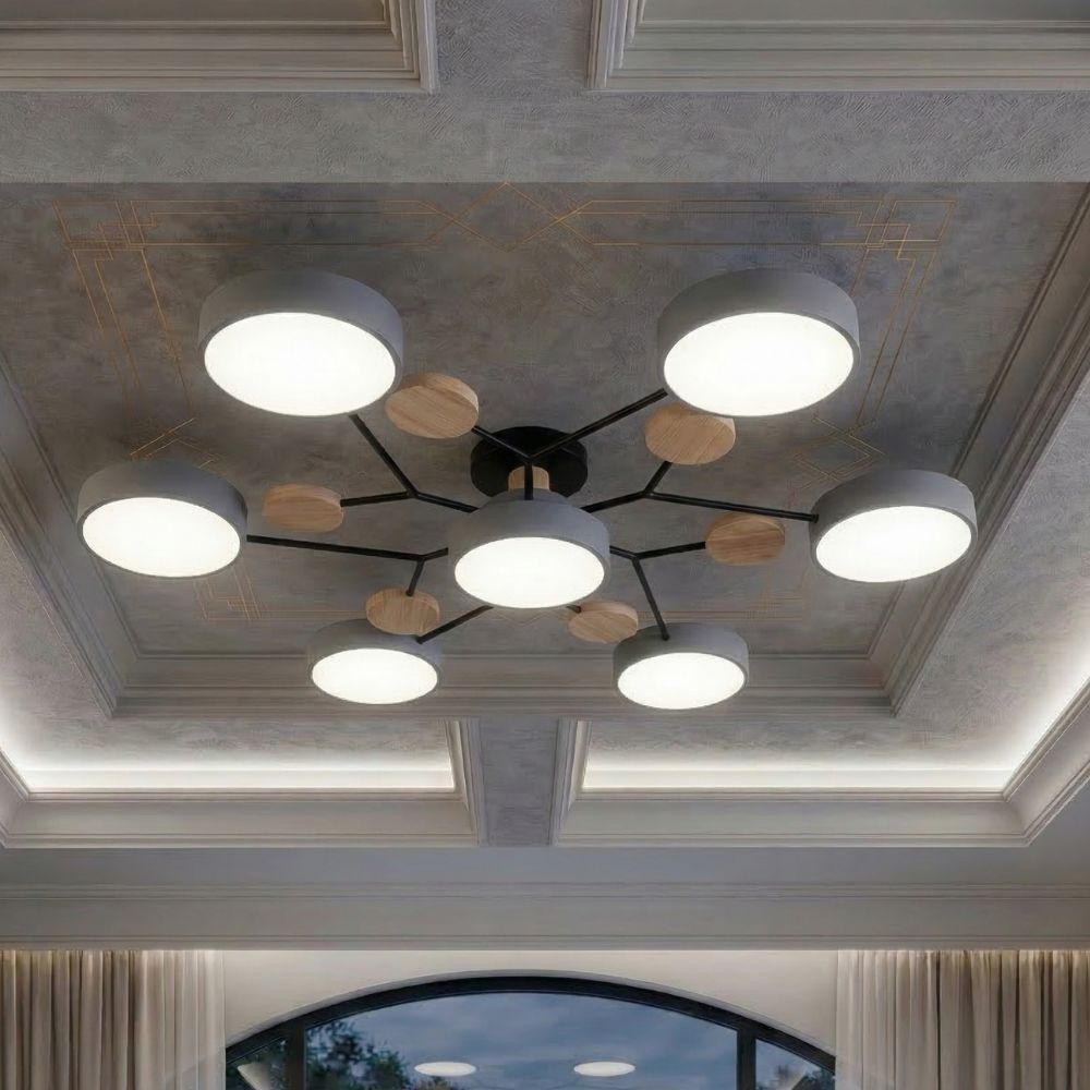 Smukła lampa sufitowa z ręcznie wykończonymi detalami – nowoczesny design