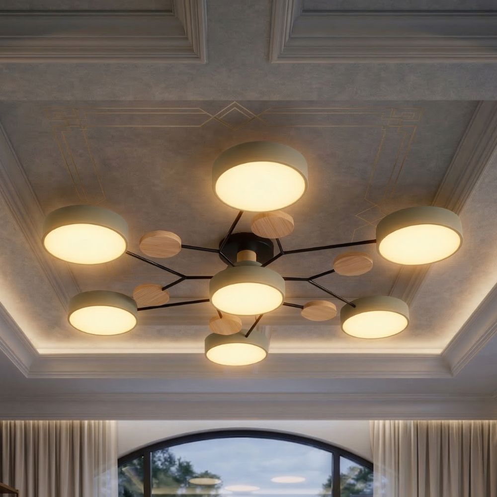 Smukła lampa sufitowa z ręcznie wykończonymi detalami – nowoczesny design