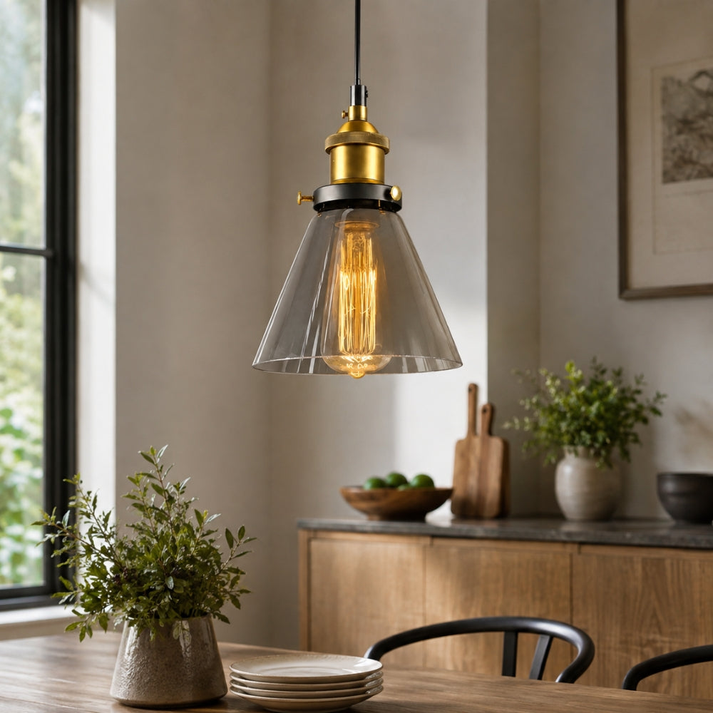 Lampa wisząca z dymionego szkła E27