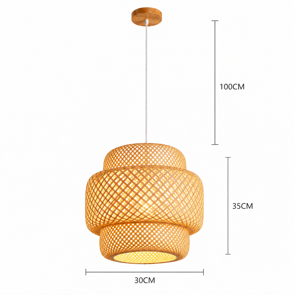 Ręcznie tkana bambusowa lampa wisząca – nowoczesna naturalna lampa sufitowa