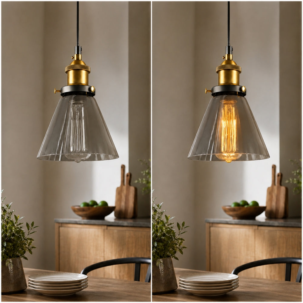 Lampa wisząca z dymionego szkła E27