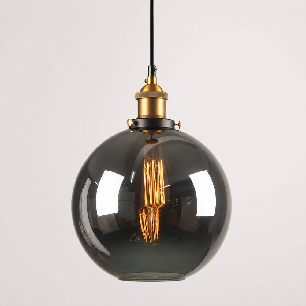 Lampa wisząca z dymionego szkła E27