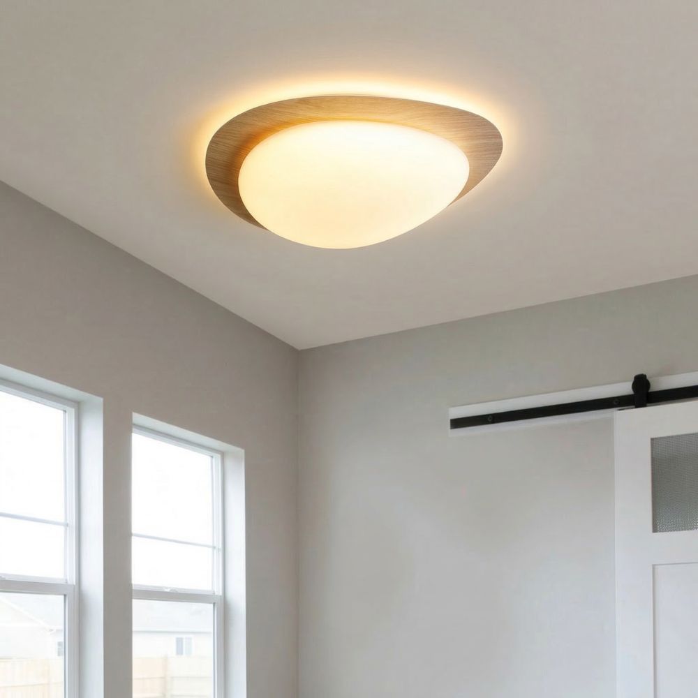 Lampa Sufitowa Drewniana Scandinavian LED