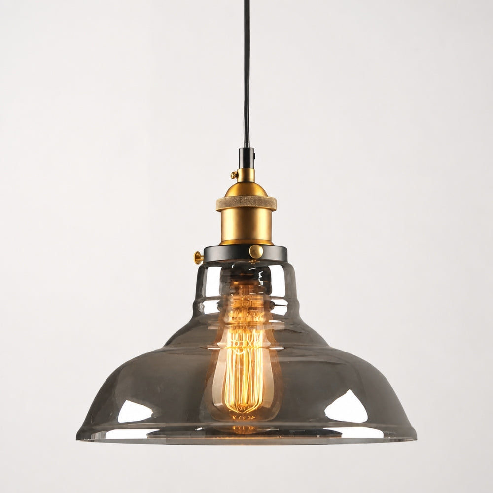 Lampa wisząca z dymionego szkła E27
