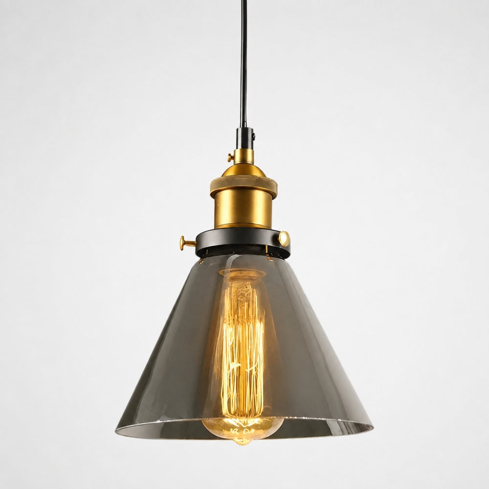 Lampa wisząca z dymionego szkła E27