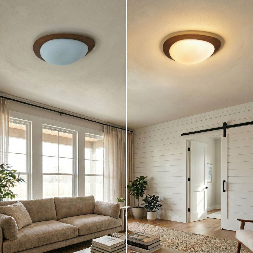 Lampa Sufitowa Drewniana Scandinavian LED