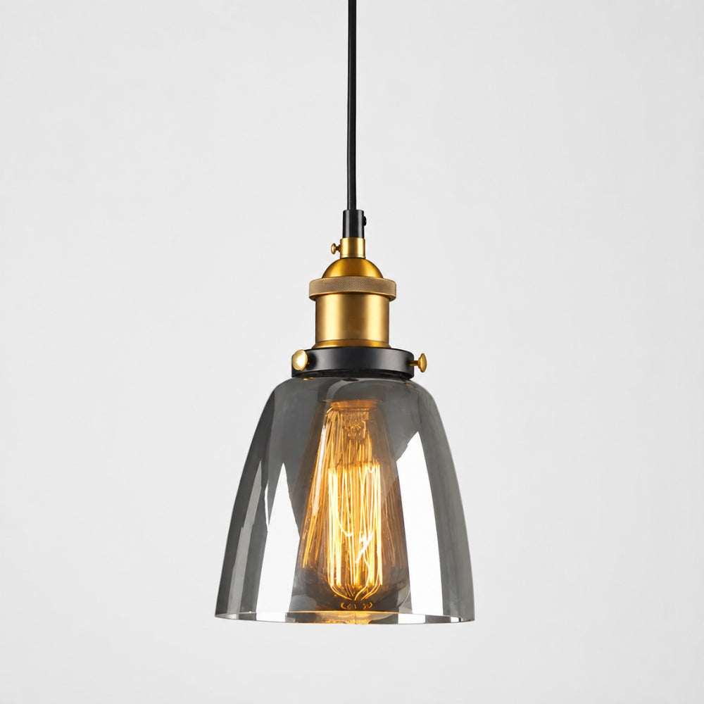 Lampa wisząca z dymionego szkła E27