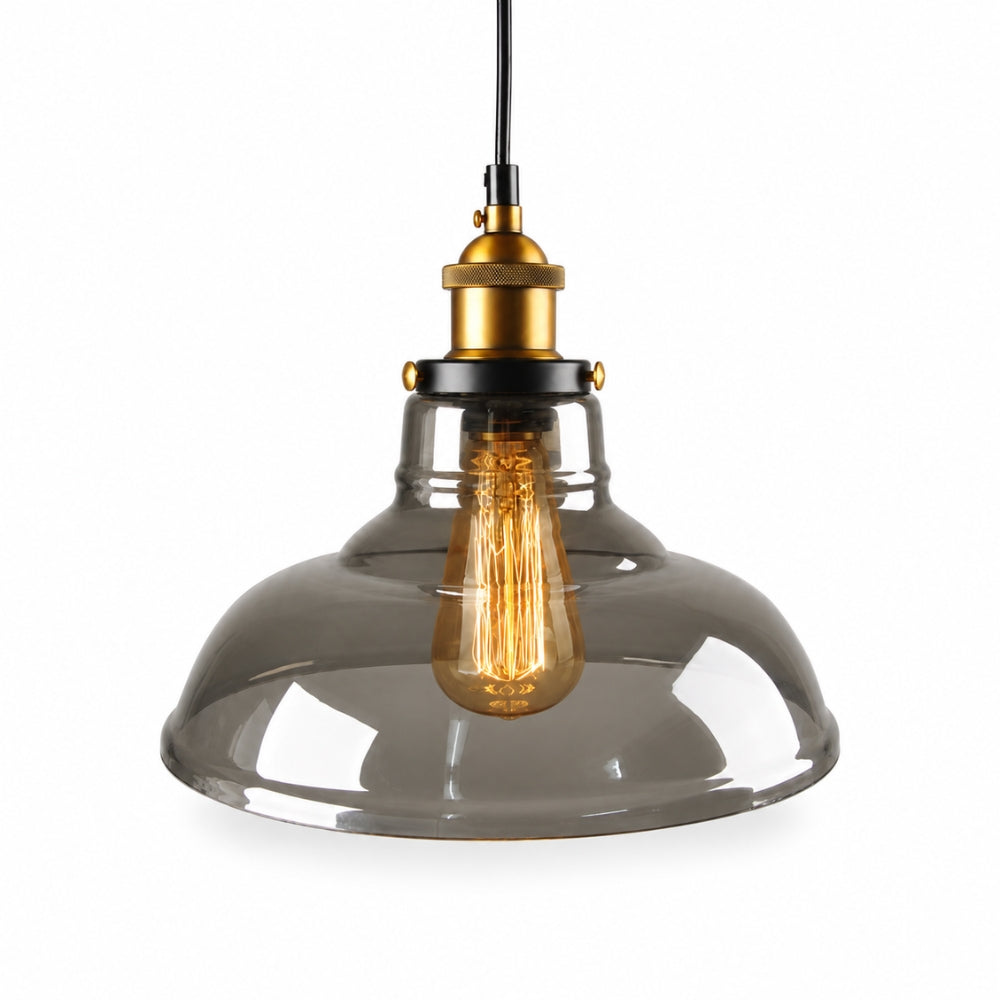 Lampa wisząca z dymionego szkła E27